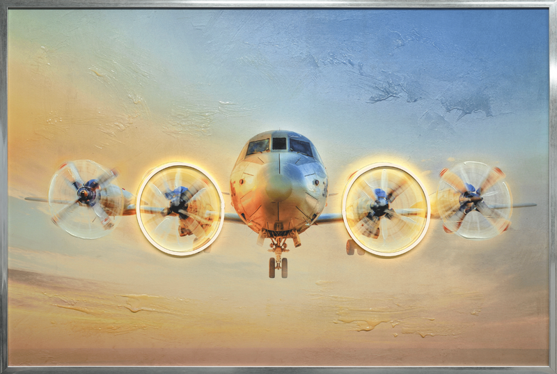 Aviation Glow Hand-embellished LED in Frame