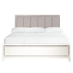 Cassie King Bed in Pearl Finish