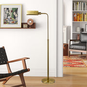 Lámpara de pie Elara exterior dorado e interior blanco
