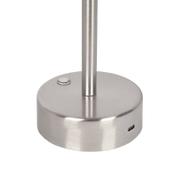 Lámpara de mesa LED recargable Elegance, níquel cepillado, interruptor táctil LED