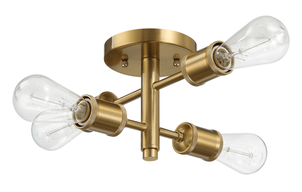 Ephemeral Four Lights Semi Flush Mount Retro Hallway Kitchen Bedroom Living Room Ceiling Pendant 11