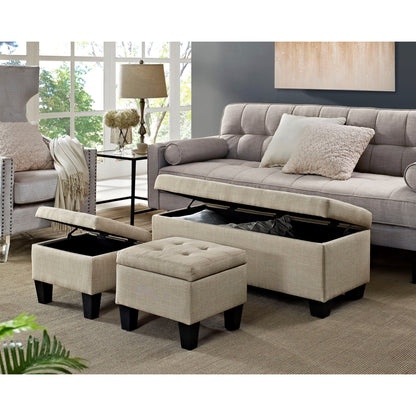 Ethan Storage Bench & Ottoman Set - Canales Furniture