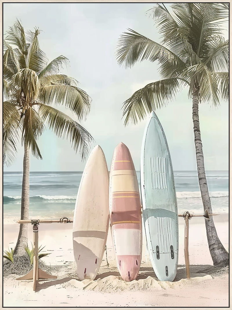 ''Surfside'' Hand-painted Canvas in Frame