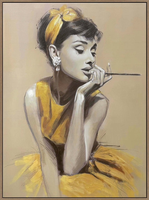 Golden Muse I Hand-Embellished Canvas in Frame