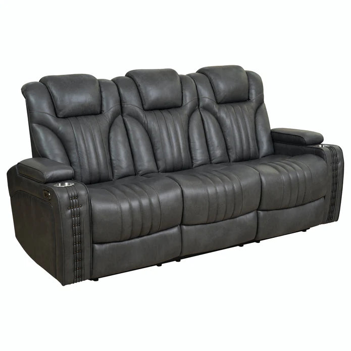 Pulaski Power Reclining & Headrest Leather Match Sofa