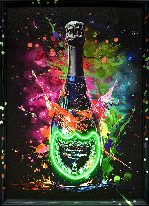 'Neon Bubbles'' Hand-painted LED in Frame