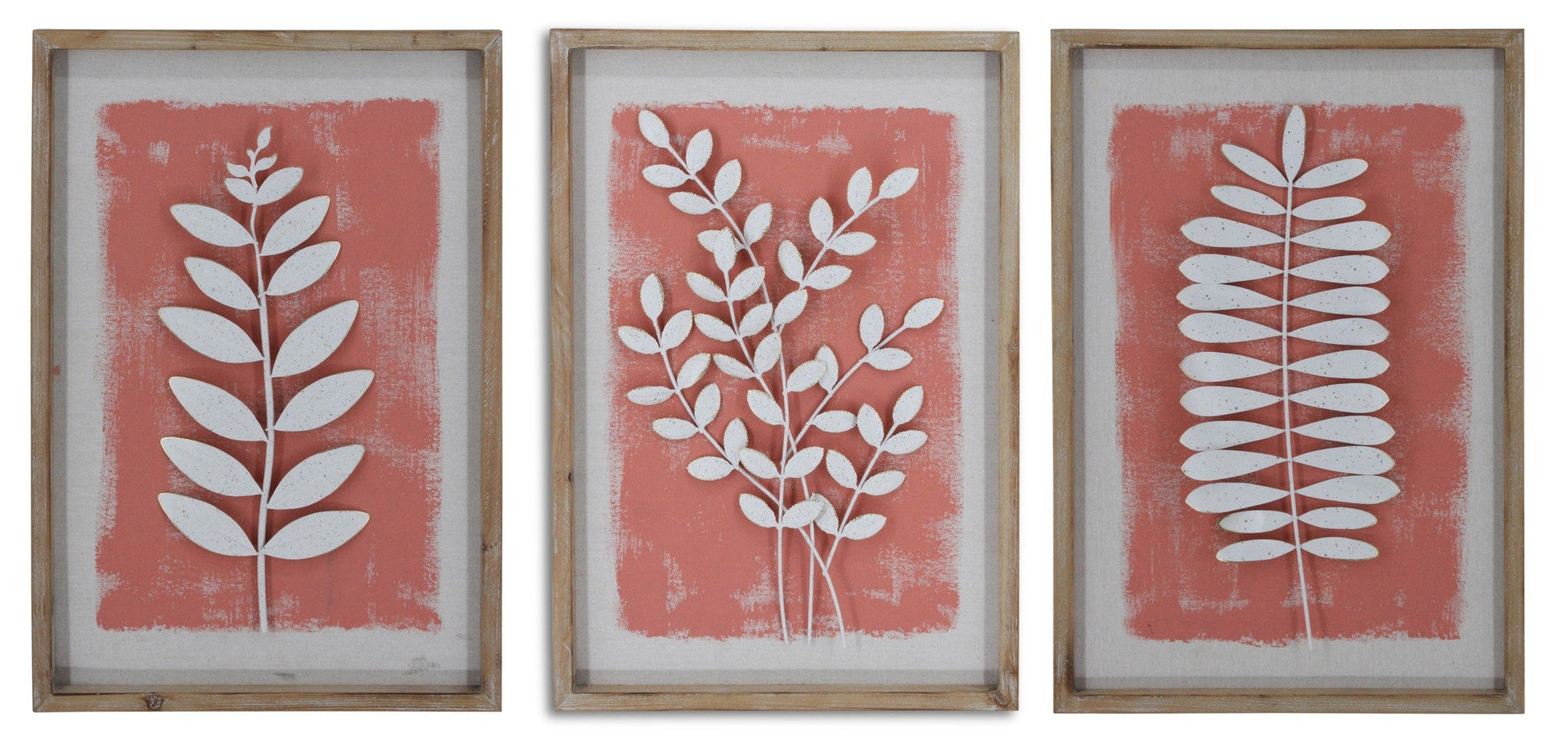''Framed Leaves (Set)'' Wood Wall Art