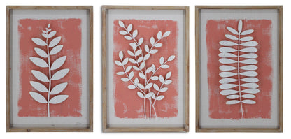''Framed Leaves (Set)'' Wood Wall Art