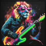 Neon Groove II Hand-embellished LED in Frame