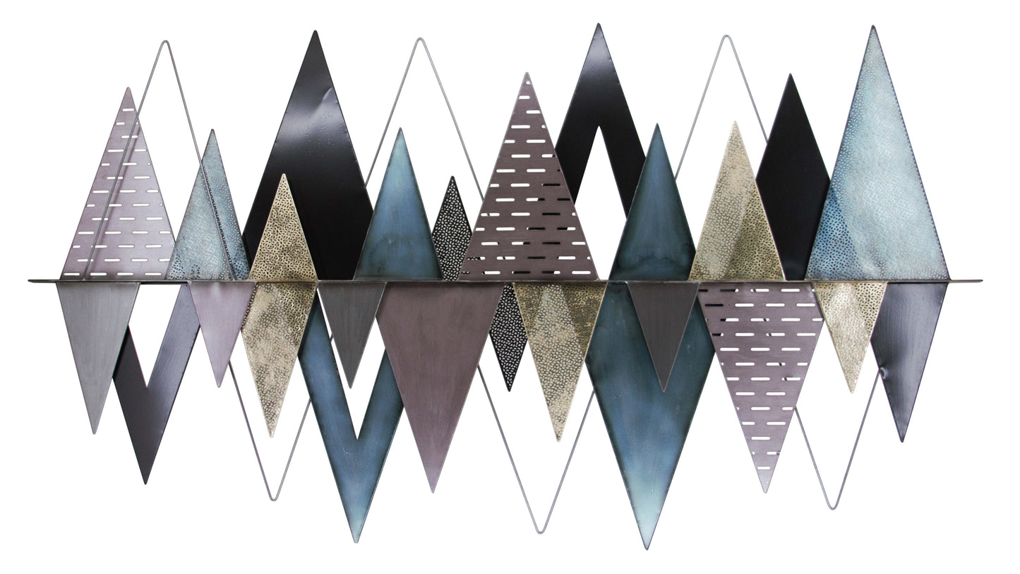 ''3D Mountains'' Metal Wall Art