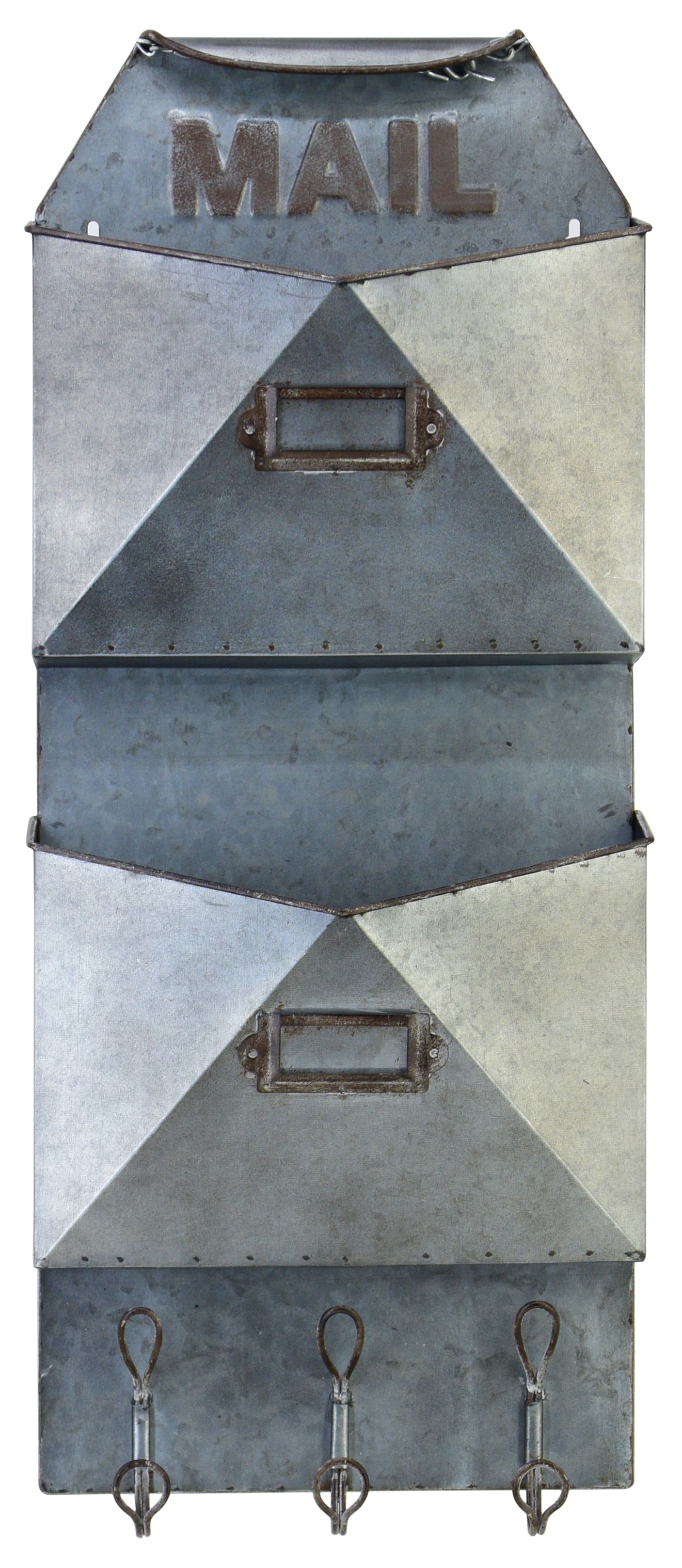 ''Industrial Mail and Key Holder'' Metal Wall Art