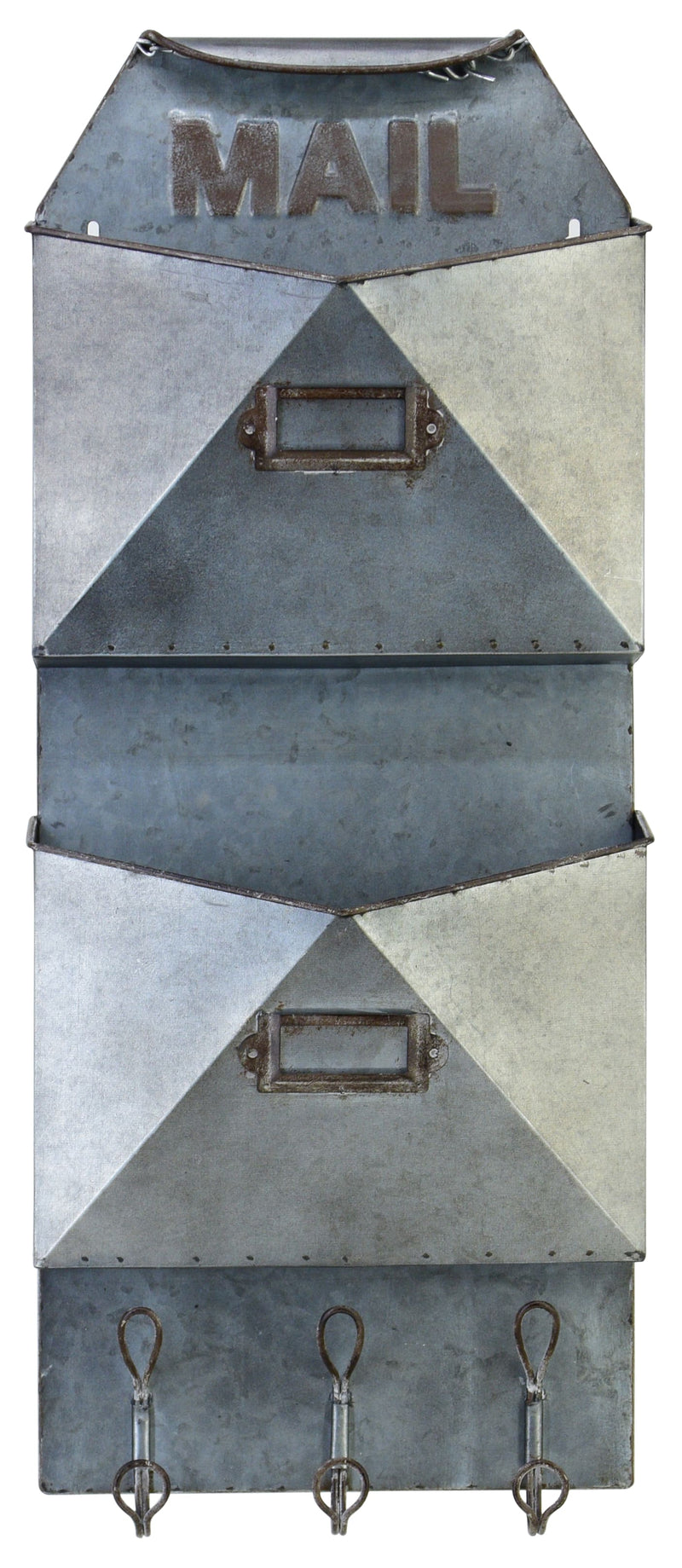 ''Industrial Mail and Key Holder'' Metal Wall Art