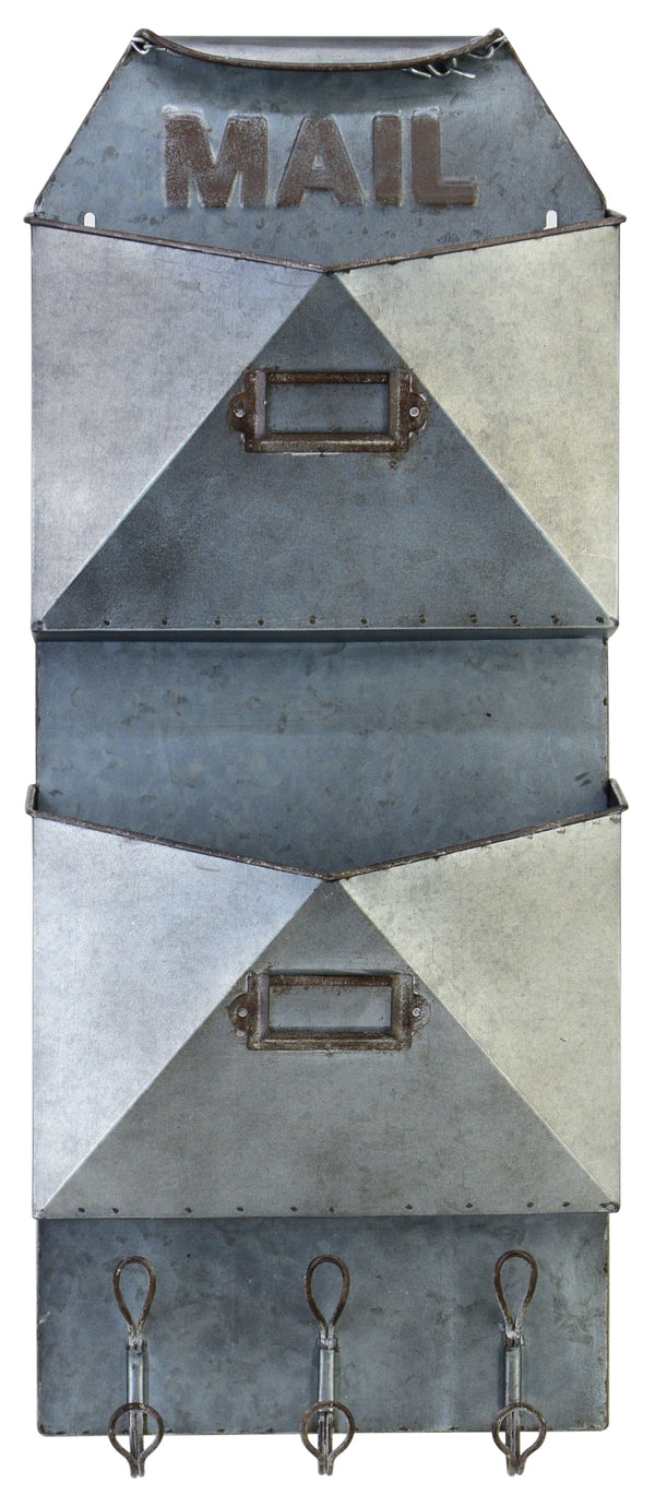 ''Industrial Mail and Key Holder'' Metal Wall Art