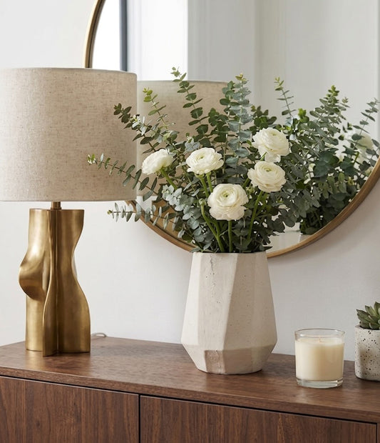 Enochwick White Vase 9"in