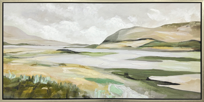 Serene Landscape Hand-embellished Canvas in Frame