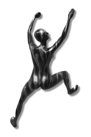 ''Off the Wall Woman in Black and Silver'' Painted Resin Sculpture
