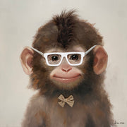 ''Monkey in Glasses'' Hand-painted 3D in Frame