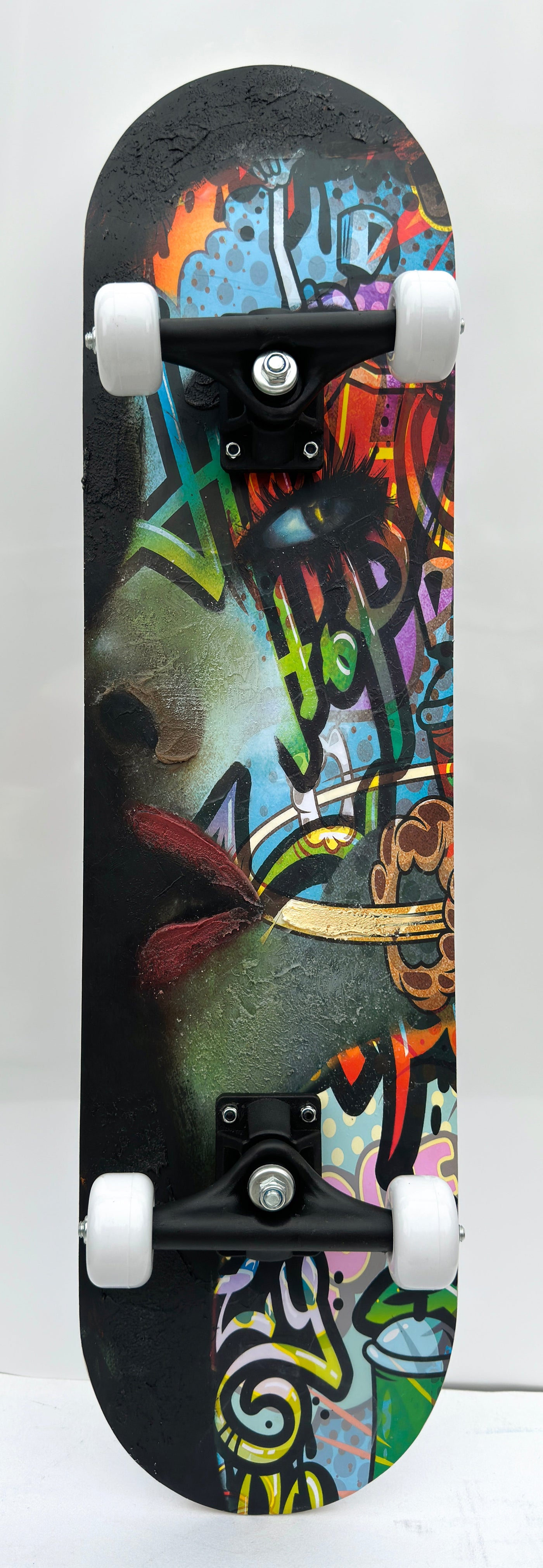 ''Graffiti Skateboard - Green Woman'' Hand-painted Skateboard