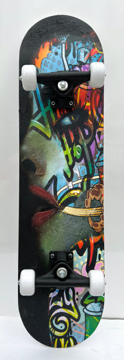 ''Graffiti Skateboard - Green Woman'' Hand-painted Skateboard
