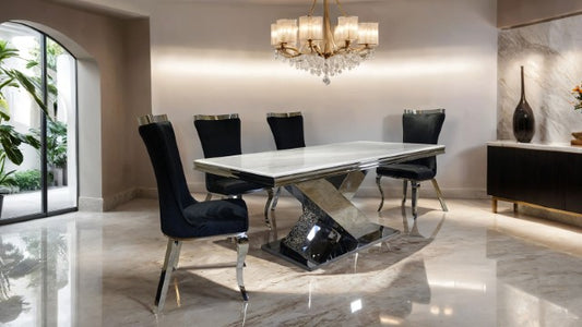 Basilicata Chair, Silver/Black (2/CTN)