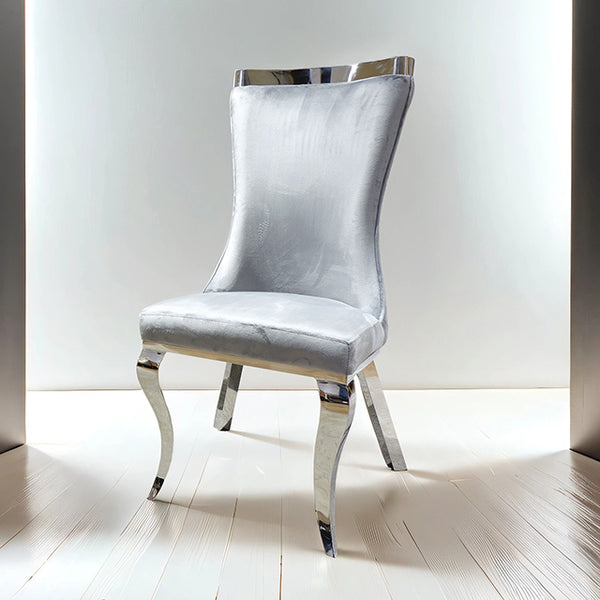 Basilicata Chair, Silver/Gray (2/CTN)
