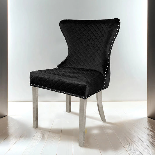 Portanova Chair, Silver/Black (2/CTN)