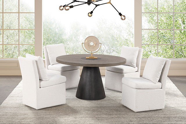 Broager 5 Pc Dining Table Set (White Caster Chairs)