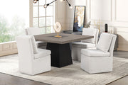 Broager 5 Pc Dining Table Set (White Caster Chairs)