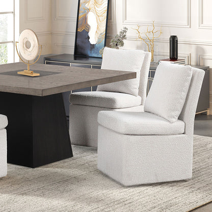 Broager 5 Pc Dining Table Set (White Caster Chairs)
