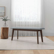 Banco Carlos de madera maciza tapizado en tela de 120 cm