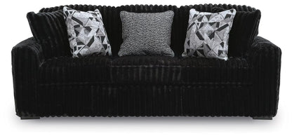Midnight-Madness Sofa, Loveseat & Oversized Ottoman 3PC Living Room Set