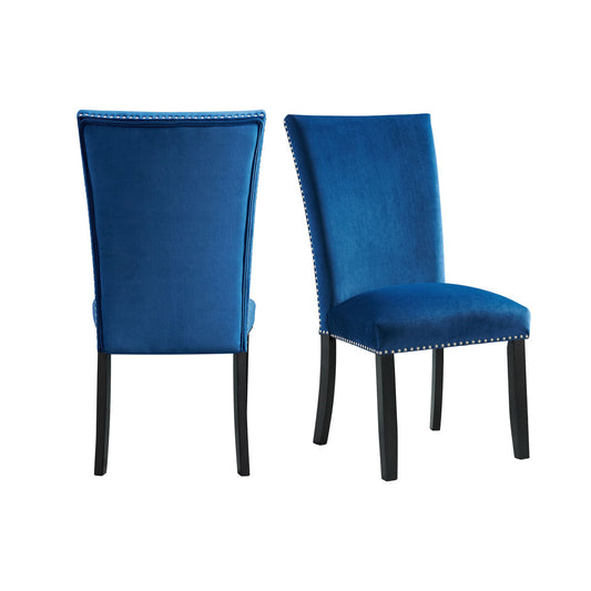 Blue Velvet Side Chair