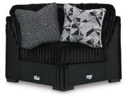Midnight-Madness 4PC Sectional & Oversized Accent Ottoman Set
