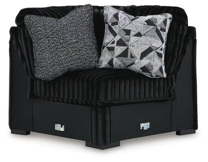 Midnight-Madness 4PC Sectional & Ottoman Set