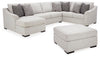 Koralynn 3PC Sectional & Oversized Accent Ottoman Set