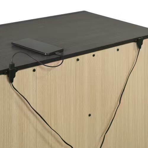 Sasha 3-Drawer Nightstand W/ USB in Grey