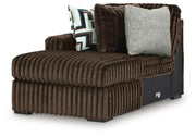 Midnight-Madness Chocolate 3PC Double Chaise Sectional & Oversized Accent Ottoman Set