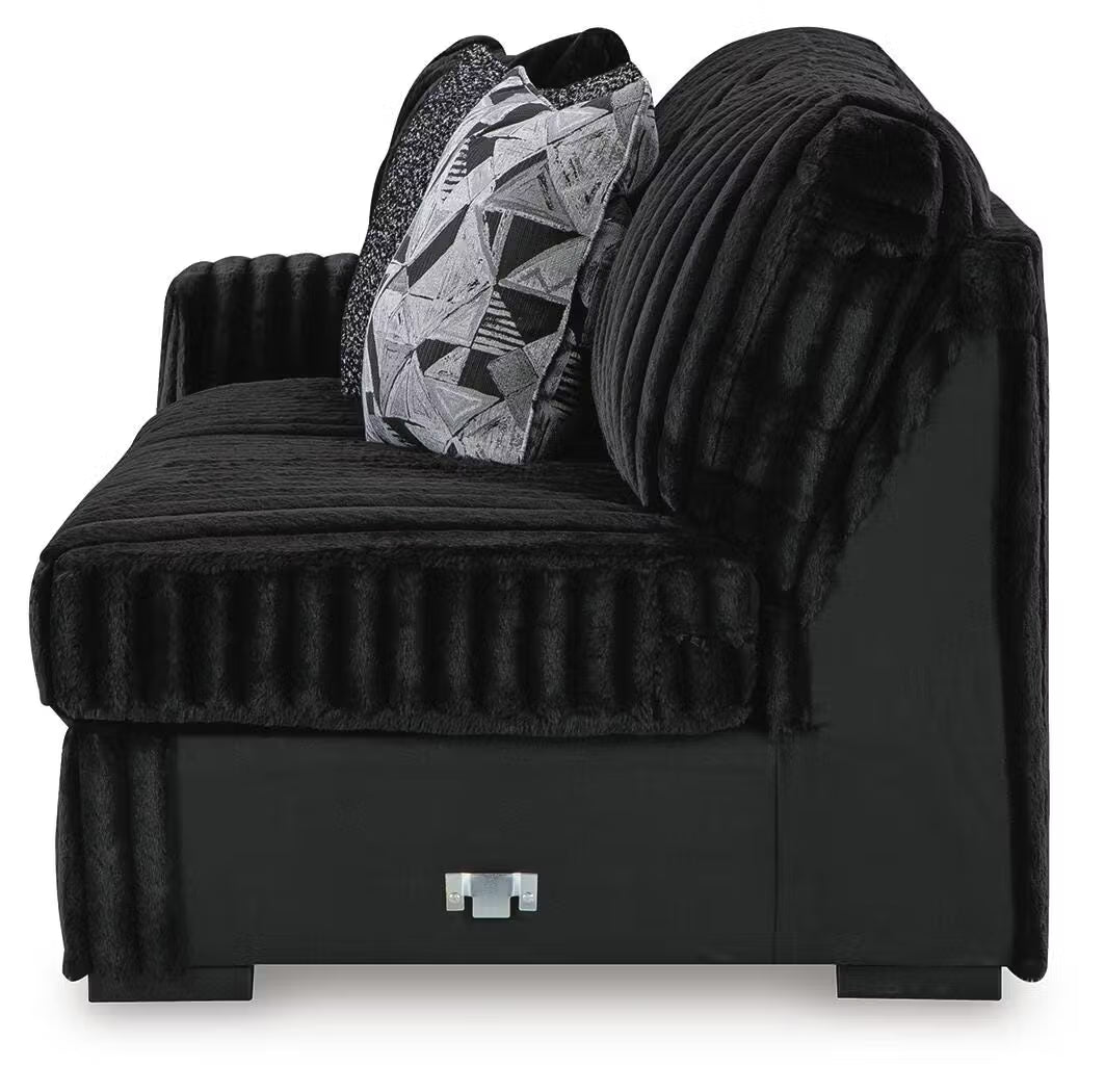 Midnight-Madness 4PC Sectional & Oversized Accent Ottoman Set