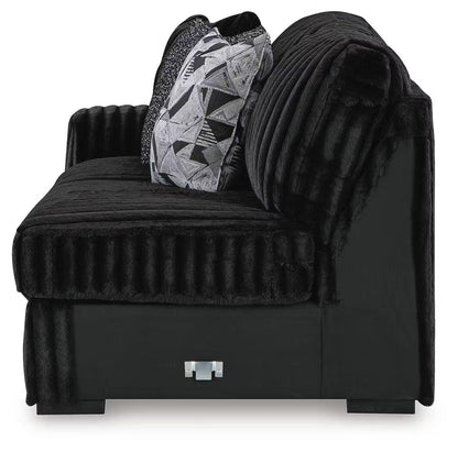 Midnight-Madness 4PC Sectional & Oversized Accent Ottoman Set