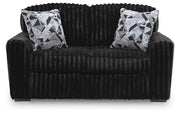 Midnight-Madness Sofa, Loveseat & Oversized Ottoman 3PC Living Room Set
