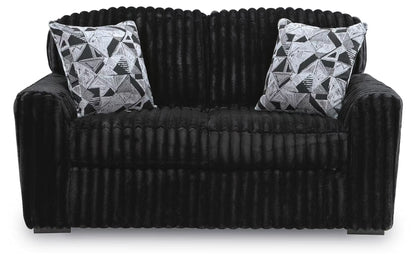 Midnight-Madness Sofa, Loveseat & Oversized Ottoman 3PC Living Room Set