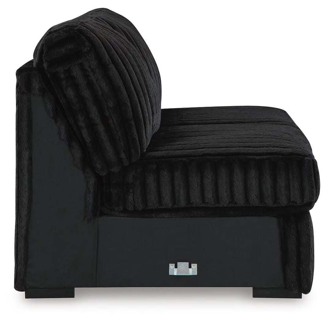 Midnight-Madness 4PC Sectional & Oversized Accent Ottoman Set