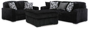 Midnight-Madness Sofa, Loveseat & Oversized Ottoman 3PC Living Room Set