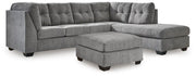 Marleton 2PC Sectional & Oversized Accent Ottoman Set