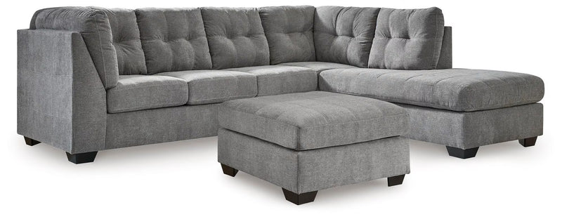 Marleton 2PC Sectional & Oversized Accent Ottoman Set