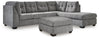 Marleton 2PC Sectional & Oversized Accent Ottoman Set
