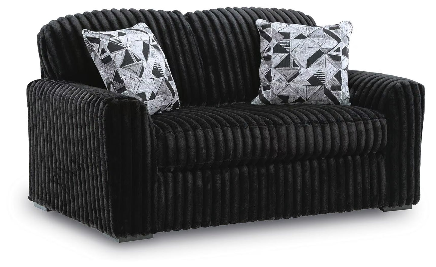Midnight-Madness Sofa, Loveseat & Oversized Ottoman 3PC Living Room Set