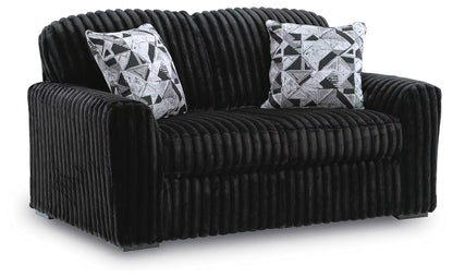 Midnight-Madness Sofa, Loveseat & Oversized Ottoman 3PC Living Room Set