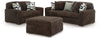 Midnight-Madness Chocolate Sofa, Loveseat & Oversized Accent Ottoman 3PC Living Room Set