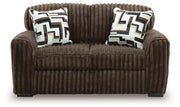 Midnight-Madness Chocolate Sofa, Loveseat & Oversized Accent Ottoman 3PC Living Room Set